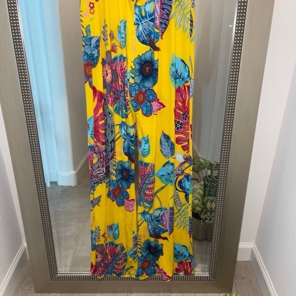 Boutique Yellow and Blue Jumpsuit - Picture 6 of 7